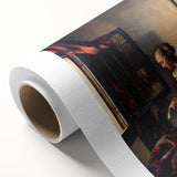 Baroque Art Print - Woman by Window with Green and Red Tones