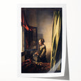 Baroque Art Print - Woman by Window with Green and Red Tones
