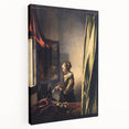 Baroque Art Print - Woman by Window with Green and Red Tones