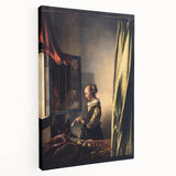 Baroque Art Print - Woman by Window with Green and Red Tones