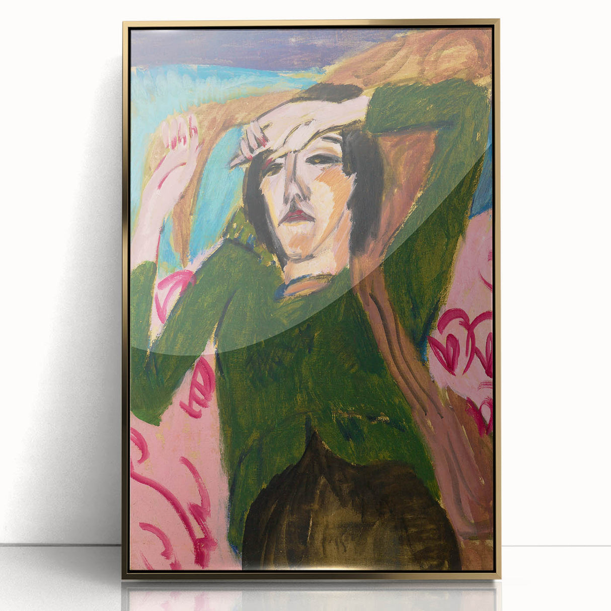 Expressionist Art: Woman in the Green Blouse by Kirchner Print
