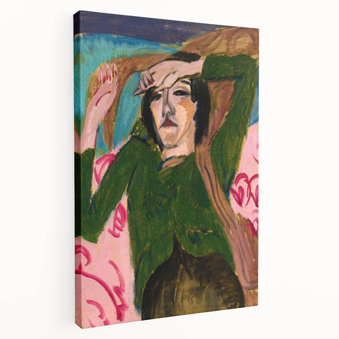Expressionist Art: Woman in the Green Blouse by Kirchner Print