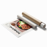 Extra large rolled print featuring an array of detailed floral art in soft pastel shades.