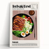 Black and white canvas print featuring an assortment of food dishes, ideal for kitchen wall art.