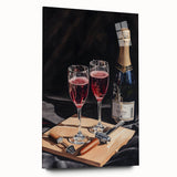 Large abstract wall art on acrylic glass featuring swirling blue and gray tones, ideal for bedroom or dining room decor.