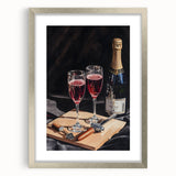 Textured art print featuring abstract swirls in muted grays and silvers, framed with a silver mat.