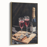 Vintage poster art of a landscape painting on framed canvas, featuring muted earth tones, ideal for bedroom wall decor.