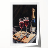 Extra large rolled print of vibrant floral art on a white background, ideal for dining room wall decor.