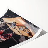 Extra large wall art featuring line art flowers in black on white, ideal for large living room decor.