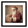 Christmas Acrylic Prints - Santa with Gift Holiday Wall Decoration