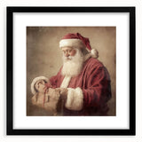 Christmas Acrylic Prints - Santa with Gift Holiday Wall Decoration