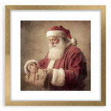 Christmas Acrylic Prints - Santa with Gift Holiday Wall Decoration