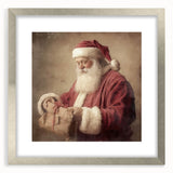 Christmas Acrylic Prints - Santa with Gift Holiday Wall Decoration