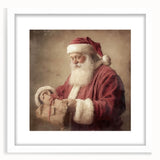 Christmas Acrylic Prints - Santa with Gift Holiday Wall Decoration