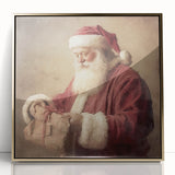 Christmas Acrylic Prints - Santa with Gift Holiday Wall Decoration
