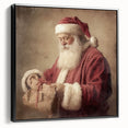 Christmas Acrylic Prints - Santa with Gift Holiday Wall Decoration