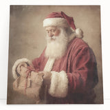 Christmas Acrylic Prints - Santa with Gift Holiday Wall Decoration
