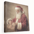 Christmas Acrylic Prints - Santa with Gift Holiday Wall Decoration
