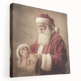Christmas Acrylic Prints - Santa with Gift Holiday Wall Decoration