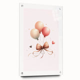 Girls Bedroom Art - Elegant Balloons and Bow Kids Room Decor