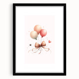 Girls Bedroom Art - Elegant Balloons and Bow Kids Room Decor
