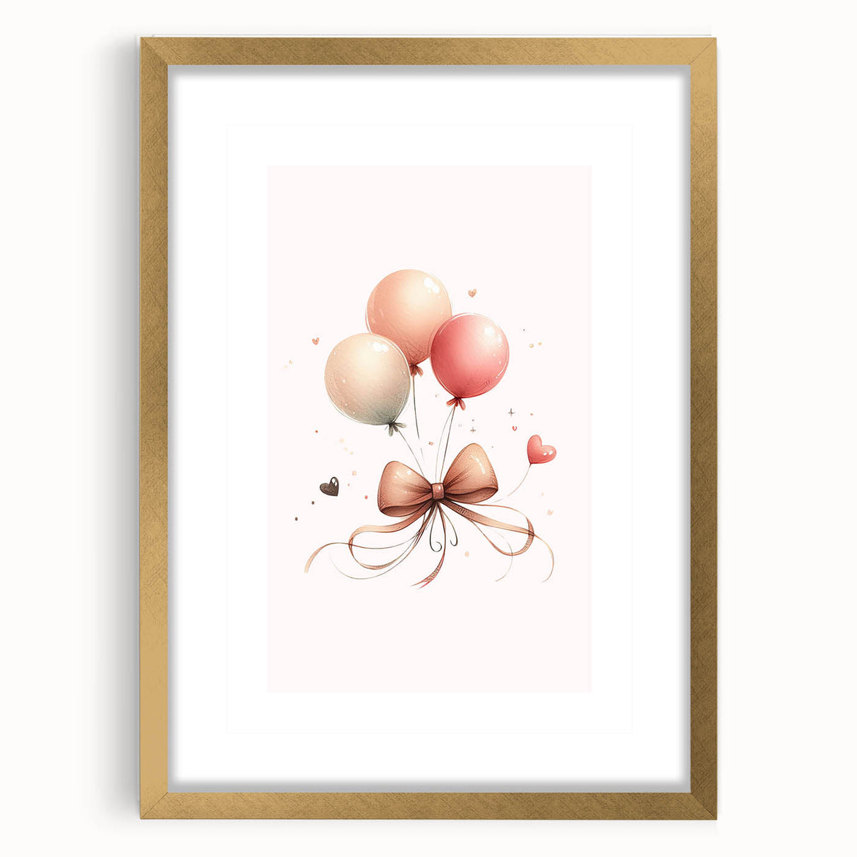 Girls Bedroom Art - Elegant Balloons and Bow Kids Room Decor