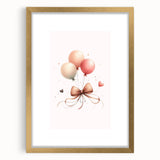 Girls Bedroom Art - Elegant Balloons and Bow Kids Room Decor