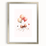Girls Bedroom Art - Elegant Balloons and Bow Kids Room Decor