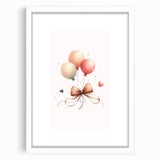Girls Bedroom Art - Elegant Balloons and Bow Kids Room Decor
