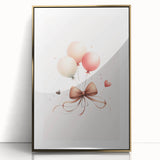 Girls Bedroom Art - Elegant Balloons and Bow Kids Room Decor