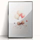 Girls Bedroom Art - Elegant Balloons and Bow Kids Room Decor