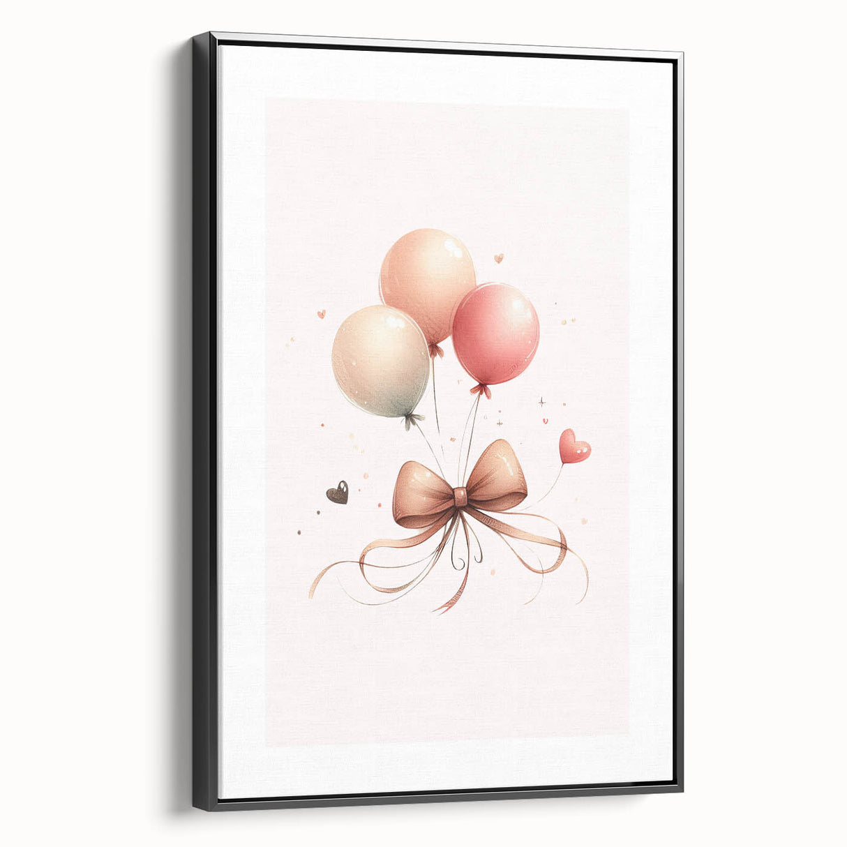 Girls Bedroom Art - Elegant Balloons and Bow Kids Room Decor