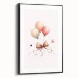 Girls Bedroom Art - Elegant Balloons and Bow Kids Room Decor