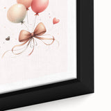 Girls Bedroom Art - Elegant Balloons and Bow Kids Room Decor