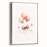 Girls Bedroom Art - Elegant Balloons and Bow Kids Room Decor