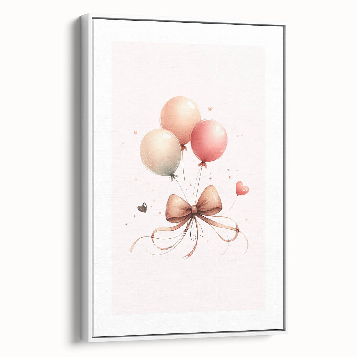 Girls Bedroom Art - Elegant Balloons and Bow Kids Room Decor