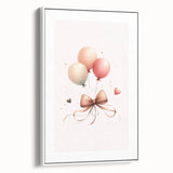Girls Bedroom Art - Elegant Balloons and Bow Kids Room Decor