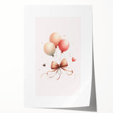Girls Bedroom Art - Elegant Balloons and Bow Kids Room Decor