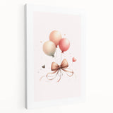 Girls Bedroom Art - Elegant Balloons and Bow Kids Room Decor