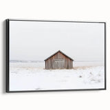 Barn-themed landscape canvas print framed in black, showcasing vibrant colors and intricate details, perfect for rustic home decor or farmhouse style.