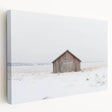 Stretched canvas artwork depicting a rustic barn landscape in vibrant colors, showcasing detailed brush strokes and textures, ideal for home decor enthusiasts.