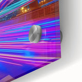 Close-up of a stunning acrylic glass artwork depicting a landscape bridge, showcasing vibrant colors and intricate details, perfect for modern home decor.