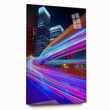 Acrylic glass side view of a modern landscape bridge design, showcasing vibrant colors and sleek lines, ideal for contemporary home decor.