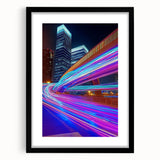 Black landscape bridge frame with a mat, showcasing a modern design. Ideal for displaying artwork or photography, enhancing home decor with its sleek style.