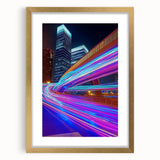 Elegant gold landscape bridge frame with a white mat, showcasing a scenic view in a front-facing position, perfect for enhancing home decor.