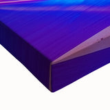 Close-up of a stretched canvas artwork depicting a serene landscape bridge, showcasing vibrant colors and intricate details that enhance home decor aesthetics.