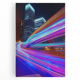 Stretched canvas artwork depicting a scenic landscape with a bridge over a tranquil river, featuring vibrant colors and detailed brushwork, ideal for home decor.