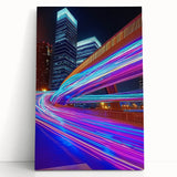 Stretched canvas artwork showcasing a vibrant landscape of a bridge surrounded by lush greenery, perfect for adding a calming touch to home decor.