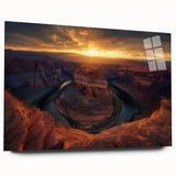 Acrylic glass wall art showcasing a breathtaking landscape of canyons, featuring vibrant colors and intricate details, ideal for modern home decor.