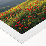 Scenic rolled canvas artwork depicting a tranquil countryside landscape with rolling hills and lush greenery, ideal for home decor and wall art enthusiasts.